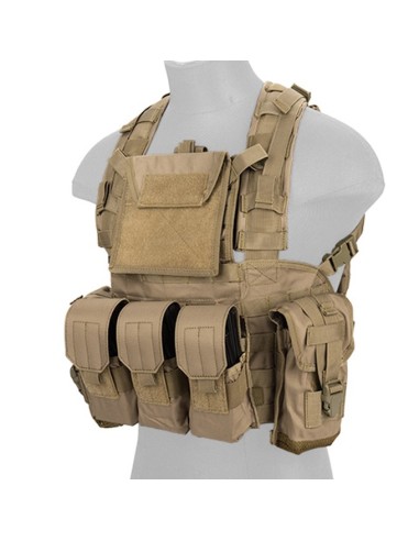 Lancer Tactical 307 Chest Rig Adjustable PALS Webbing MOLLE Pouches & Hydration Compatible