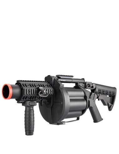 ICS 6 Round 40mm Airsoft Revolving Grenade Launcher - Black for Intense Battles